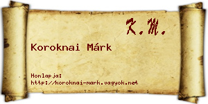 Koroknai Márk névjegykártya