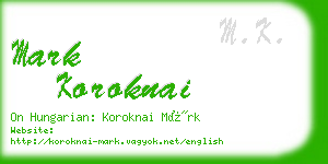 mark koroknai business card